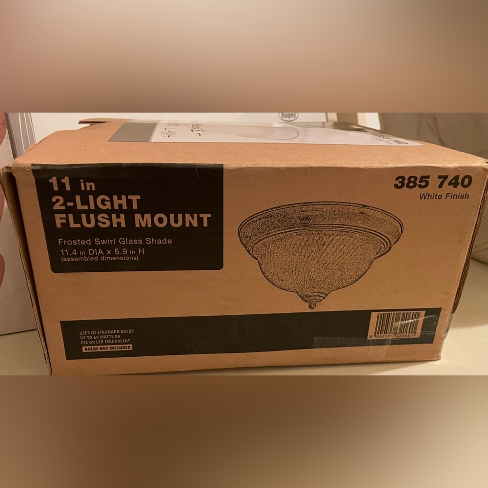 Flush Mount Ceiling Light - frosted description on box